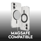 CARE by PanzerGlass iPhone 16 Feature Kickstand Case - MagSafe Compatible - Transparent / Black