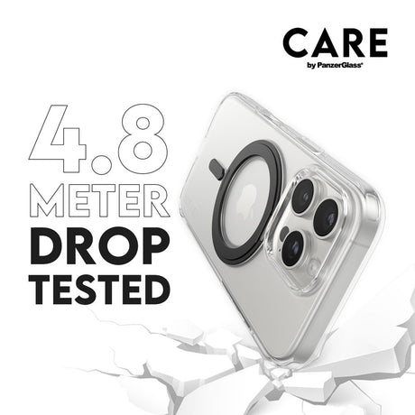 CARE by PanzerGlass iPhone 16 Pro Feature Kickstand Case - MagSafe Compatible - Transparent / Black
