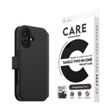 CARE by PanzerGlass iPhone 16 Feature Tango 2-in-1 Flip Case with Wallet - Black