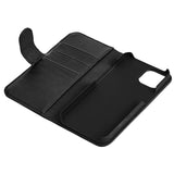 Essentials iPhone 12 / 12 Pro PU Leather Flip Cover w. Card Holder - Black