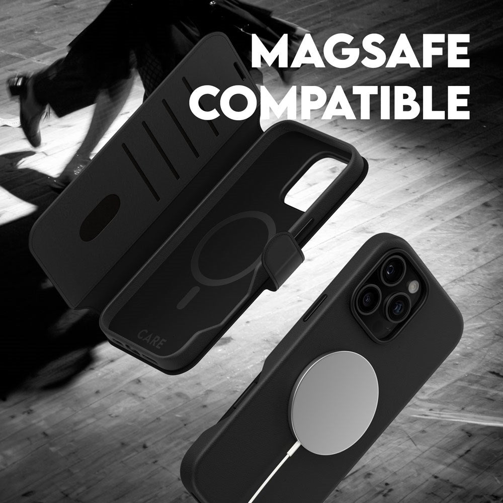 CARE by PanzerGlass iPhone 16 Pro Feature Tango 2-in-1 Flip Case with Wallet - Black