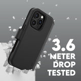 CARE by PanzerGlass iPhone 16 Pro Feature Tango 2-in-1 Flip Case with Wallet - Black
