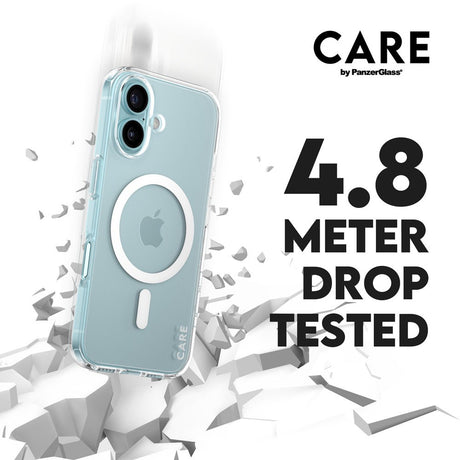 CARE by PanzerGlass iPhone 16 FLAGSHIP Urban Combat Case - MagSafe Compatible - Transparent / White