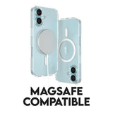 CARE by PanzerGlass iPhone 16 FLAGSHIP Urban Combat Case - MagSafe Compatible - Transparent / White