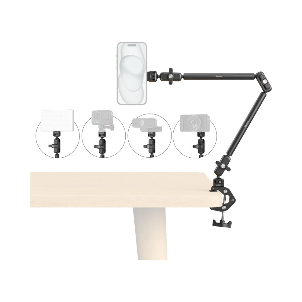 SmallRig 5626 Crab-Shaped Phone Holder for Table - MagSafe Compatible - Black