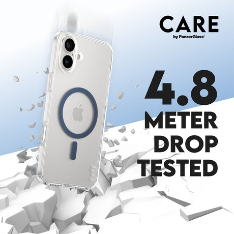 CARE by PanzerGlass iPhone 16 Plus FLAGSHIP Urban Combat Case - MagSafe Compatible - Transparent / Coronet Blue
