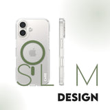 CARE by PanzerGlass iPhone 16 FLAGSHIP Urban Combat Case - MagSafe Compatible - Transparent / Piquant Green