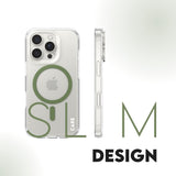 CARE by PanzerGlass iPhone 16 Pro FLAGSHIP Urban Combat Case - MagSafe Compatible - Transparent / Piquant Green