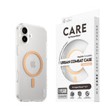 CARE by PanzerGlass iPhone 16 Plus FLAGSHIP Urban Combat Case - MagSafe Compatible - Transparent / Peach Fuzz