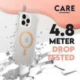 CARE by PanzerGlass iPhone 16 Pro Max FLAGSHIP Urban Combat Case - MagSafe Compatible - Transparent / Peach Fuzz