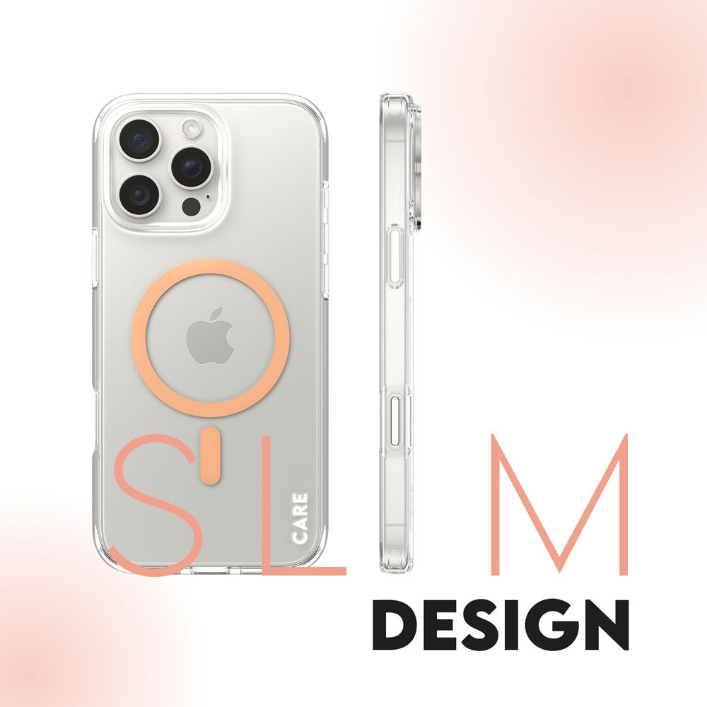 CARE by PanzerGlass iPhone 16 Pro Max FLAGSHIP Urban Combat Case - MagSafe Compatible - Transparent / Peach Fuzz