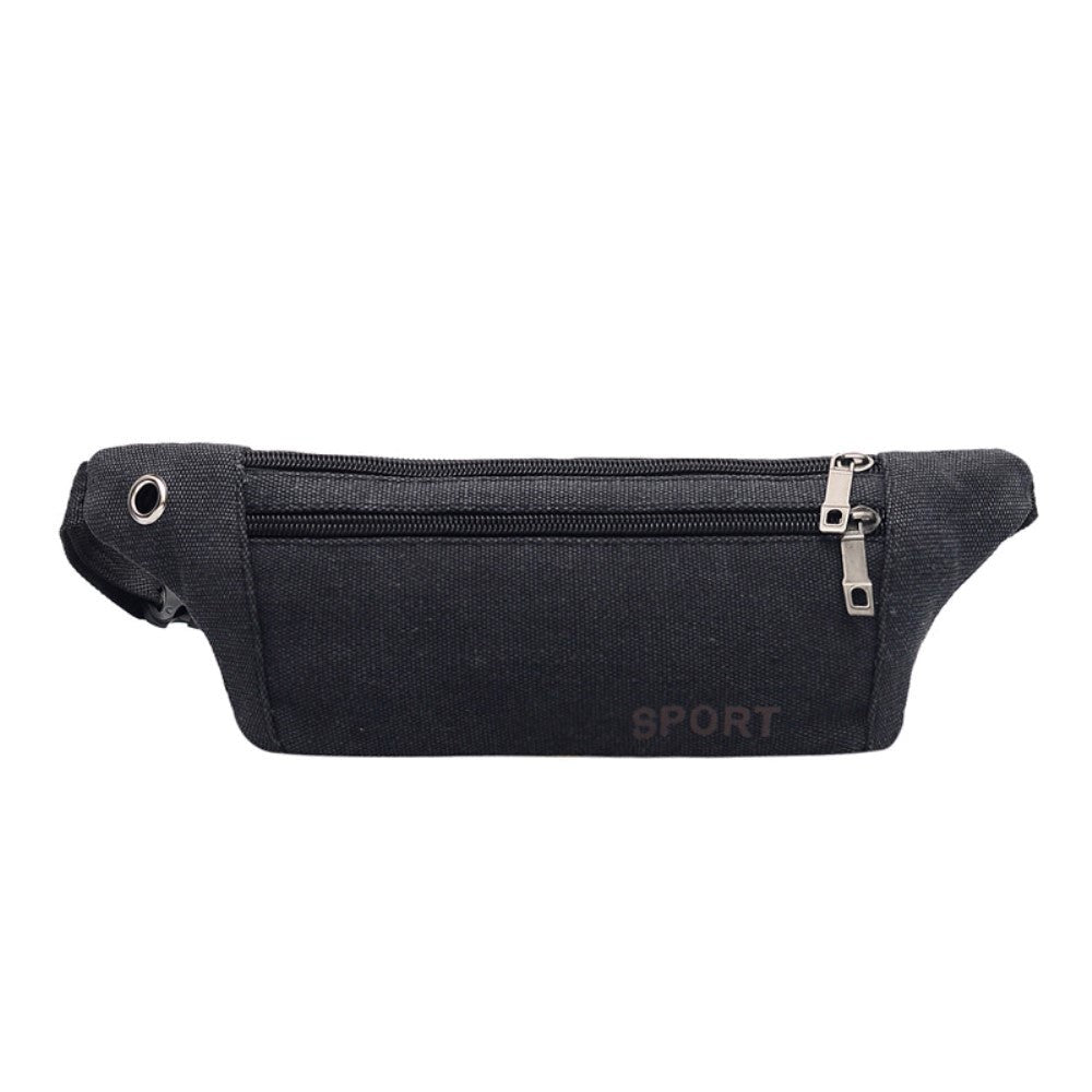 Belt Bag Casual Canvas Outdoor - Black (Max Mobil: 175 x 90 x 15 mm)