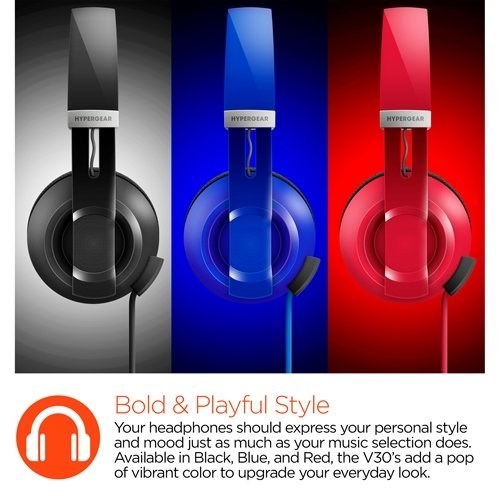 HyperGear V30 Stereo Headphones - Blue