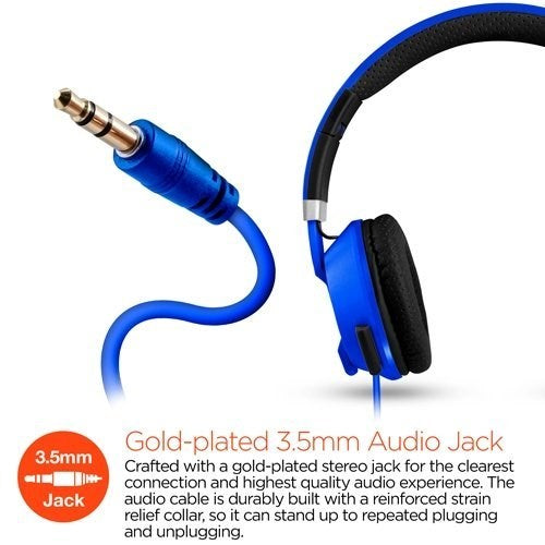 HyperGear V30 Stereo Headphones - Blue