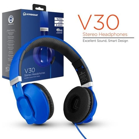 HyperGear V30 Stereo Headphones - Blue