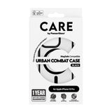 CARE by PanzerGlass iPhone 15 Pro FLAGSHIP Urban Combat Case - MagSafe Compatible - Transparent / White