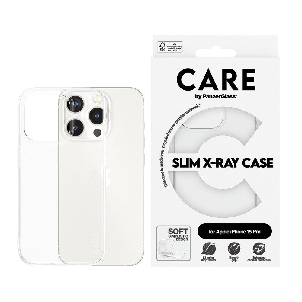 CARE by PanzerGlass iPhone 15 Pro FASHION X-Ray Soft Basic Case - Transparent