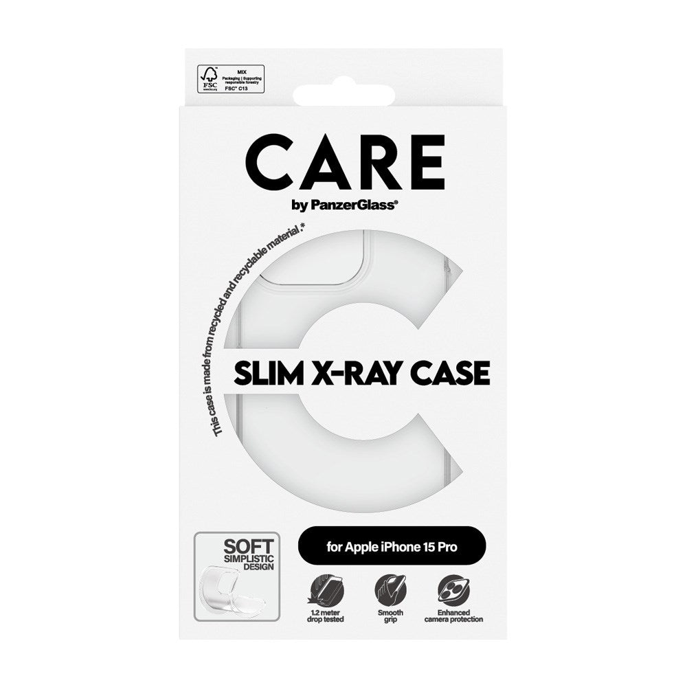 CARE by PanzerGlass iPhone 15 Pro FASHION X-Ray Soft Basic Case - Transparent