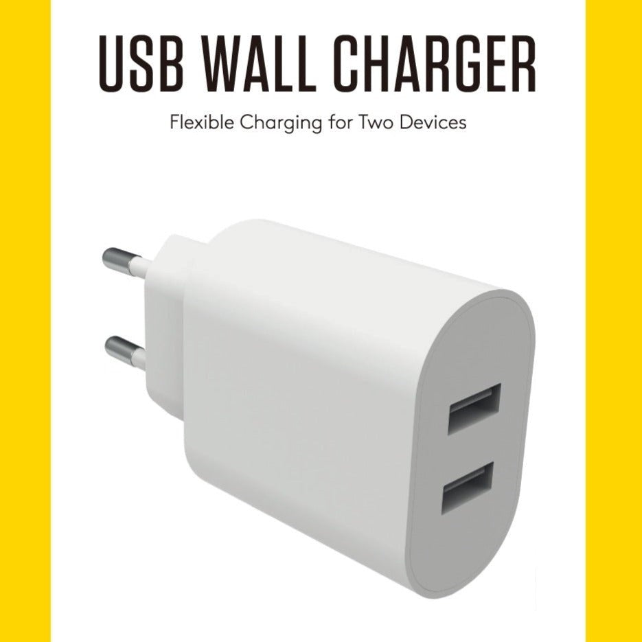 Smartline 24W Wall charger w. 2x USB-A - White