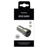 Smartline PD (Power Delivery) 36W Car Charger w. USB-C & USB-A - Metal Grey