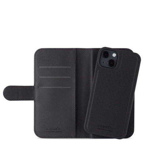 Holdit iPhone 13 Pro Extended Magnet Case Leather Wallet Case - Black
