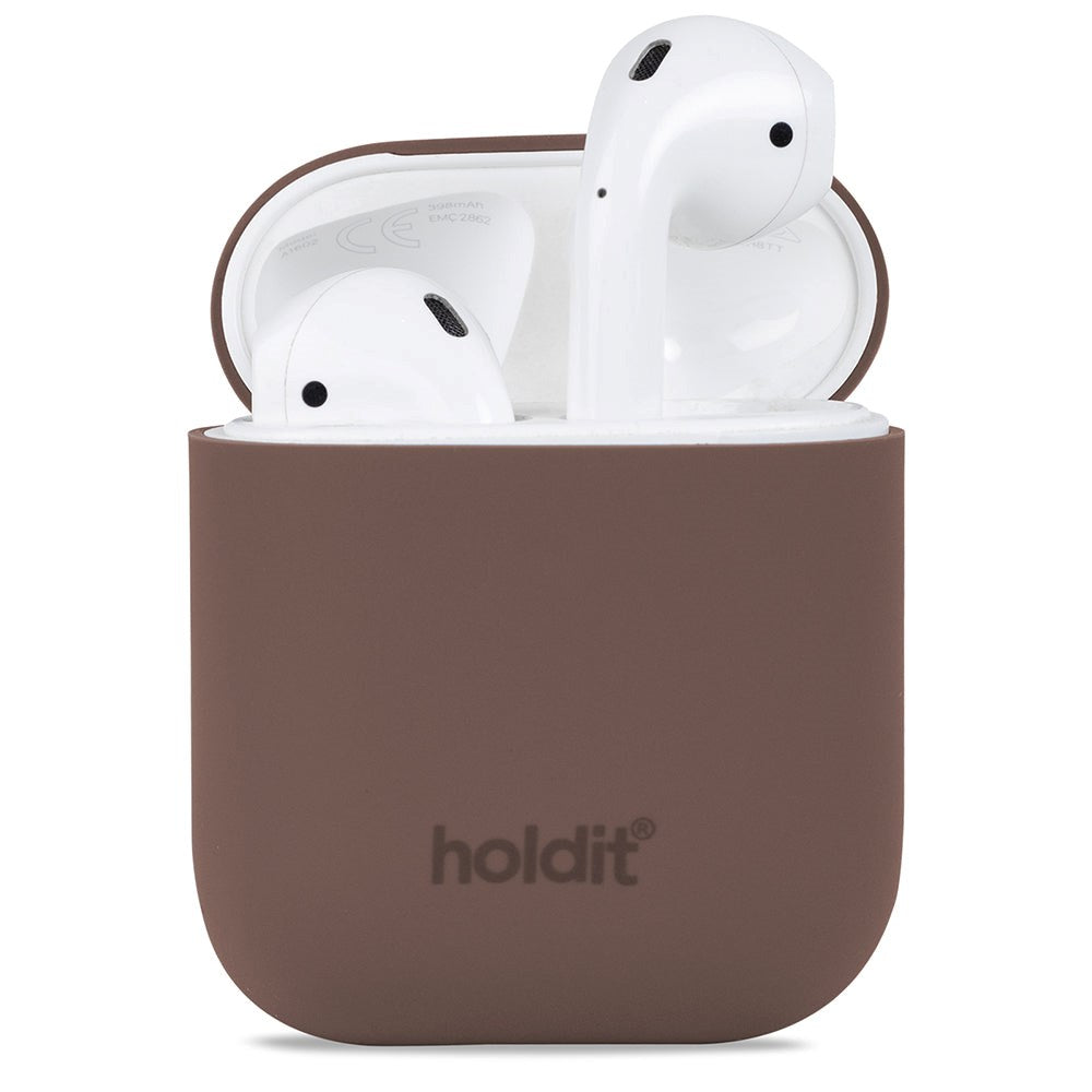 Holdit Nygård Silicone Case For AirPods (1st & 2nd gen.) - Dark Brown