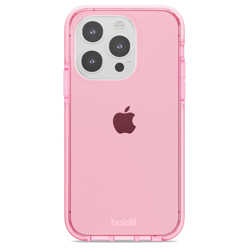 Holdit iPhone 14 Pro Seethru Case - Bright Pink