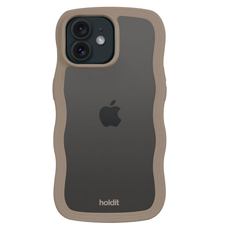 Holdit iPhone 12 / 12 Pro Wavy Case - Mocha Brown / Transparent