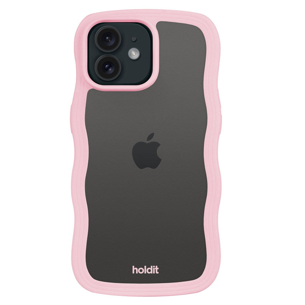 Holdit iPhone 12 / 12 Pro Wavy Case - Pink / Transparent