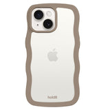 Holdit iPhone 15 / 14 / 13 Wavy Case - Mocha Brown / Transparent