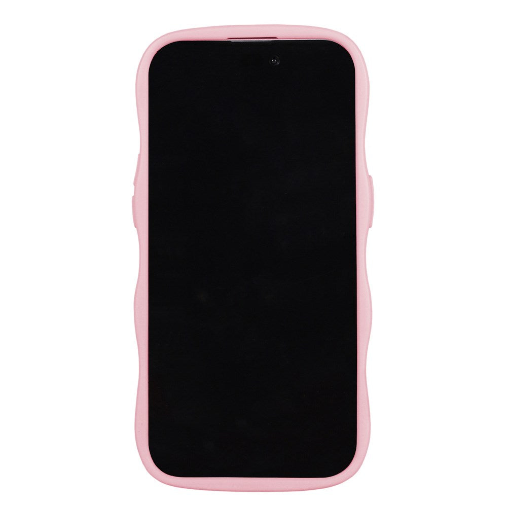 Holdit iPhone 15 / 14 / 13 Wavy Case - Pink / Transparent