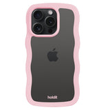 Holdit iPhone 14 Pro Wavy Case - Pink / Transparent