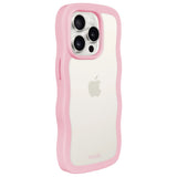 Holdit iPhone 14 Pro Wavy Case - Pink / Transparent