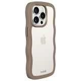 Holdit iPhone 14 Pro Max Wavy Case - Mocha Brown / Transparent