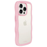 Holdit iPhone 15 Pro Wavy Case - Pink / Transparent