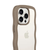 Holdit iPhone 15 Pro Max Wavy Case - Mocha Brown / Transparent