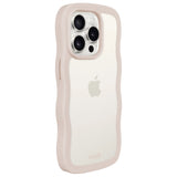 Holdit iPhone 14 Pro Wavy Case - Light Beige / Transparent