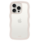 Holdit iPhone 15 Pro Wavy Case - Light Beige / Transparent