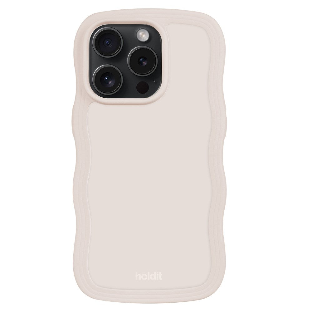 Holdit iPhone 15 Pro Wavy Case - Light Beige