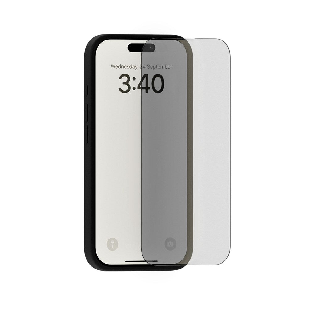 iPhone 15 Pro Holdit Tempered Glass 9H Screen Protection with Privacy Function - Black Edge