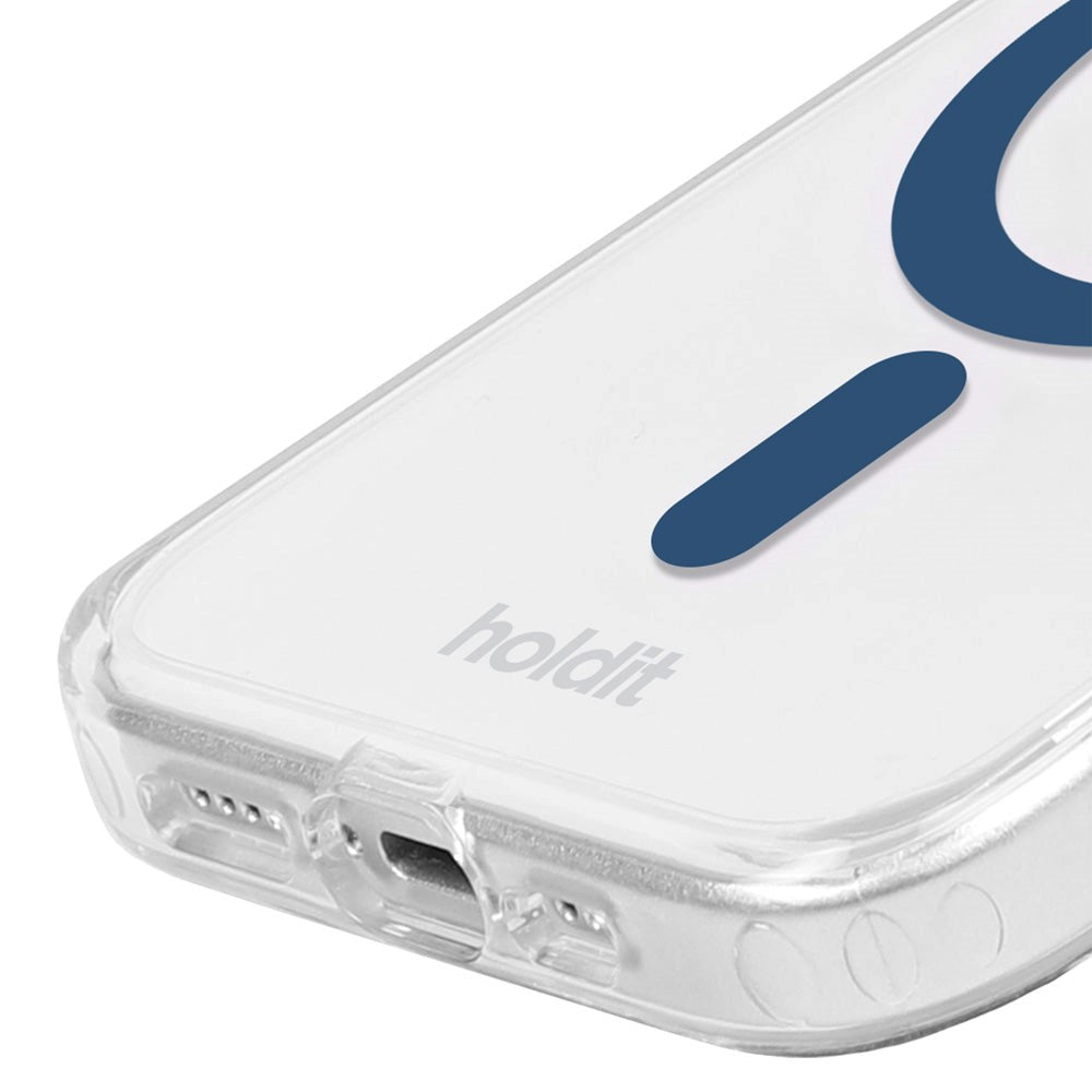 Holdit iPhone 15 / 14 / 13 MagSafe Case - Transparent / Denim Blue