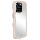 Holdit iPhone 15 Pro Wavy Case - Light Beige / Mirror