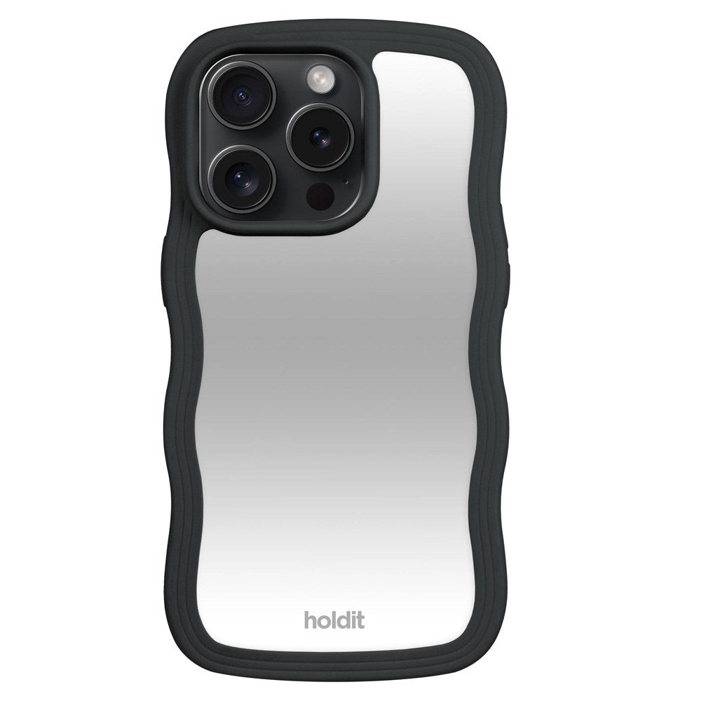 Holdit iPhone 15 Pro Max Wavy Case - Black / Mirror