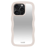 Holdit iPhone 15 Pro Max Wavy Case - Light Beige / Mirror