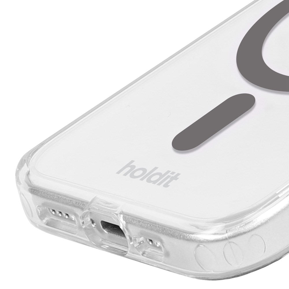 Holdit iPhone 15 Pro MagSafe Case - Transparent / Space Grey