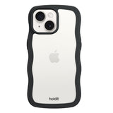 Holdit iPhone 15 / 14 / 13 Wavy Case - Black / Transparent