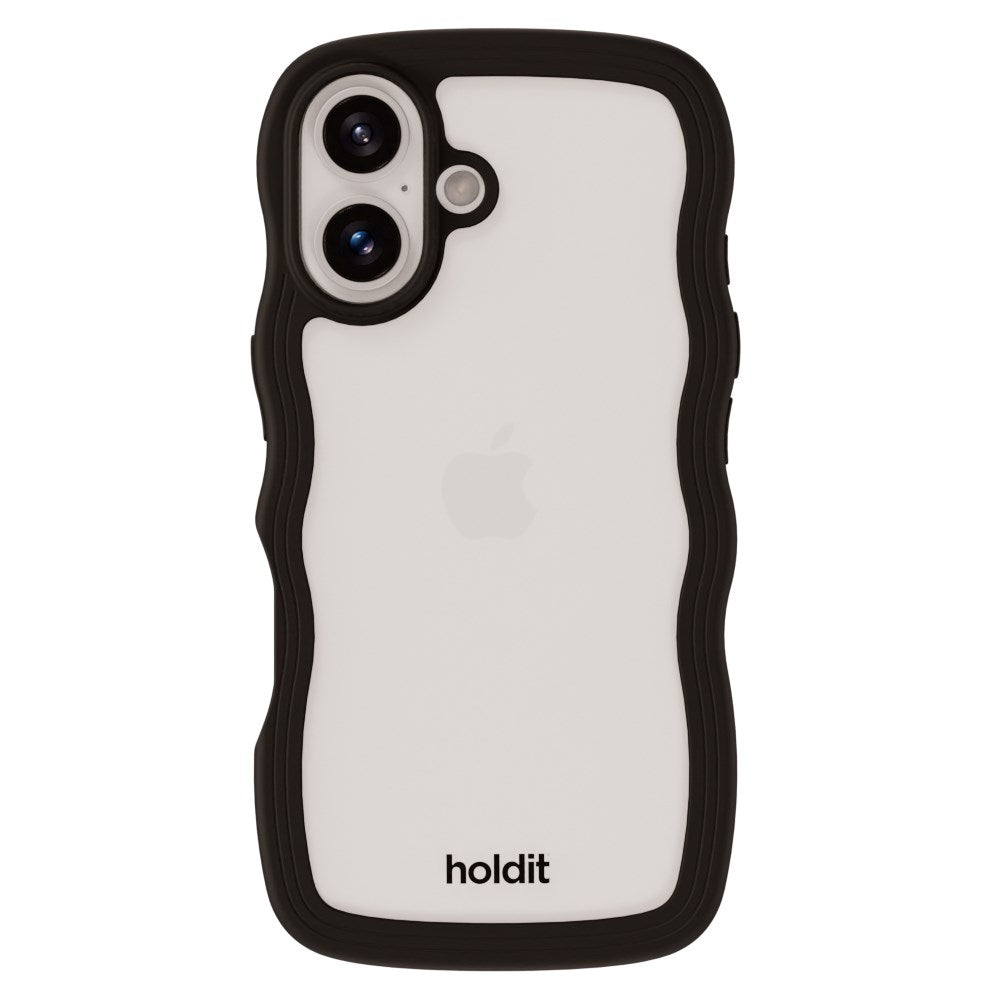 Holdit iPhone 16 Plus Wavy Case - Black / Transparent