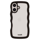 Holdit iPhone 16 Plus Wavy Case - Black / Transparent