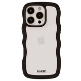 Holdit iPhone 16 Pro Wavy Case - Black / Transparent