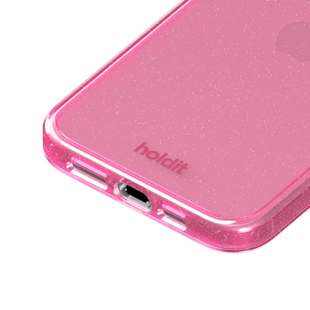 Holdit iPhone 15 Pro Glitter Case - Pink